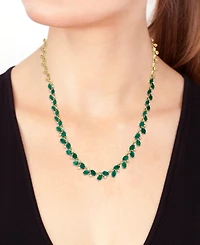 Effy Emerald (13-1/5 ct. t.w.) & Diamond (1 ct. t.w.) Vine 18" Collar Necklace in 14k Gold