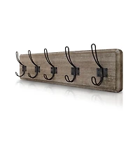 Rustic Coat Rack With Hooks -Wall Mount - Solid Pine Wood Entryway Hanger Farmhouse For Kitchen, Bedroom