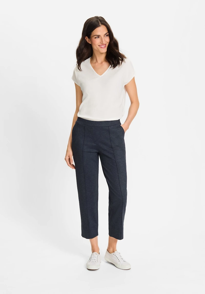 Olsen Women's Mona Fit Straight Jersey Cropped Pant