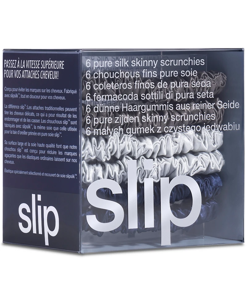 Slip -Pc. Pure Silk Skinny Scrunchies Set