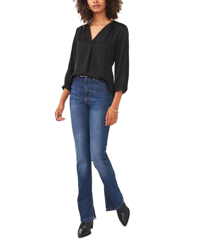 Vince Camuto Women's V-Neck 3/4-Sleeve Top