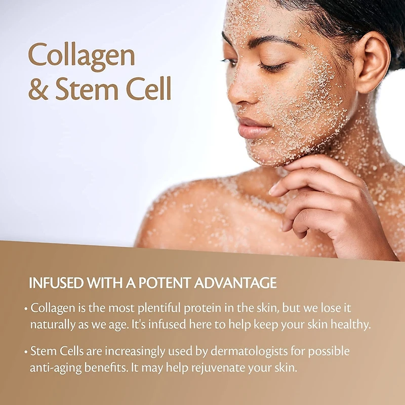 M3 Brown Sugar Body Scrub with Collagen Stem Cell Exfoliating Body Scrubber Face Cleanser Fight Skin Care Appearance Cellulite Fine Line Stretch Mark