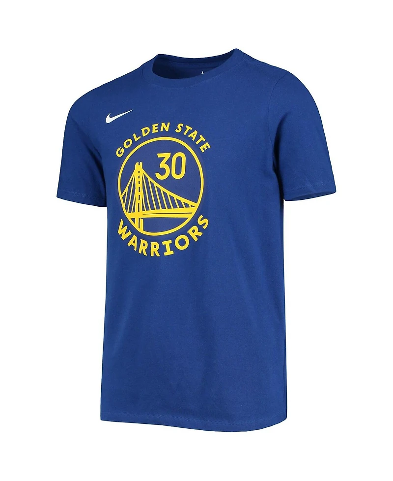 Nike Youth Stephen Curry Royal Golden State Warriors Logo Name Number Performance T-Shirt
