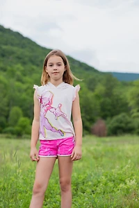 Spiderman Toddler Girls Marvel Spider-Man Spider-Gwen Ghost Spider Cosplay Hooded Tank Top & French Terry Shorts Outfit Set to