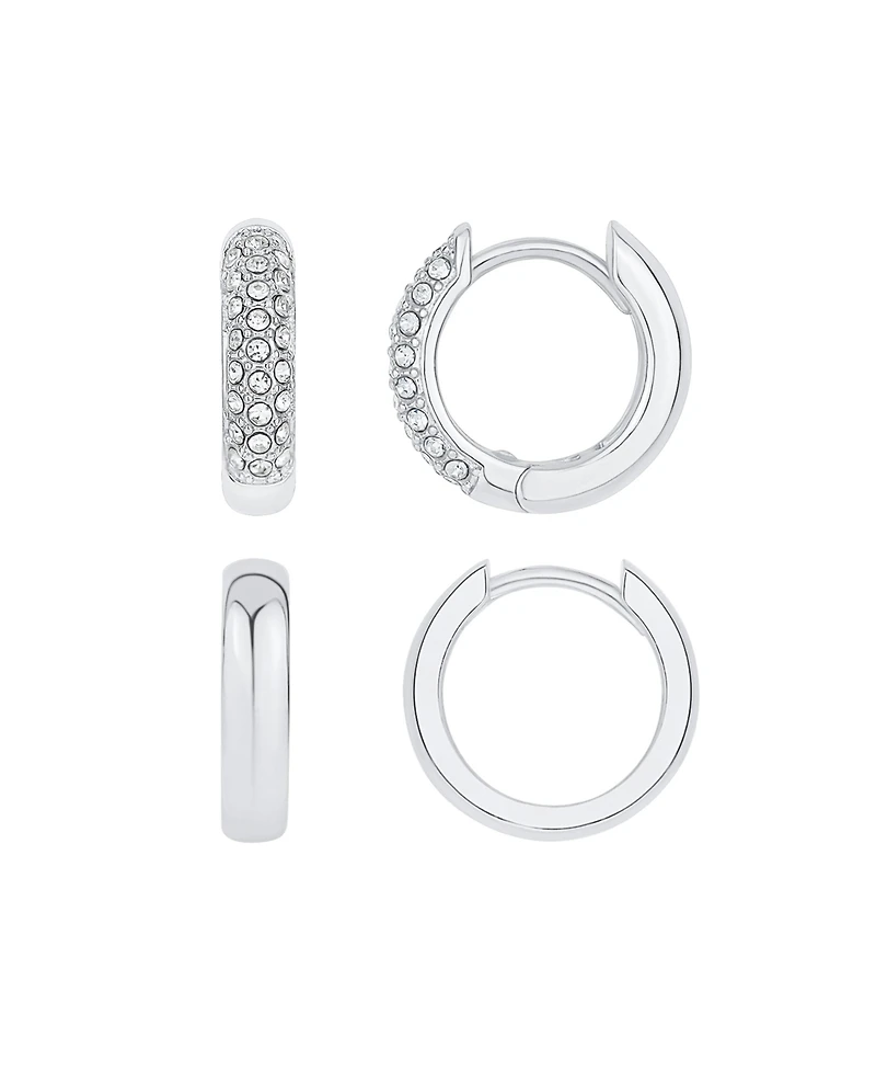 And Now This Crystal Duo Set Hoop Earrings