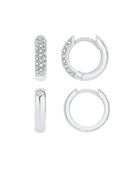 And Now This Crystal Duo Set Hoop Earrings