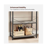Slickblue 6-tier Industrial Baker's Rack Microwave Oven Stand With 6 Hooks And Metal Frame