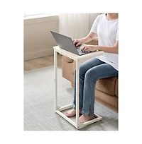 Industrial C-shaped Side Table With Metal Frame