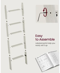 Decorative Blanket Ladder, 5-Tier Ladder Shelf, Ladder Rack for Storage and Decor