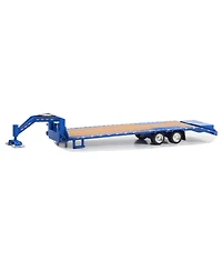 1/64 Gooseneck Trailer, Blue with Red & White Conspicuity Stripes, Hobby