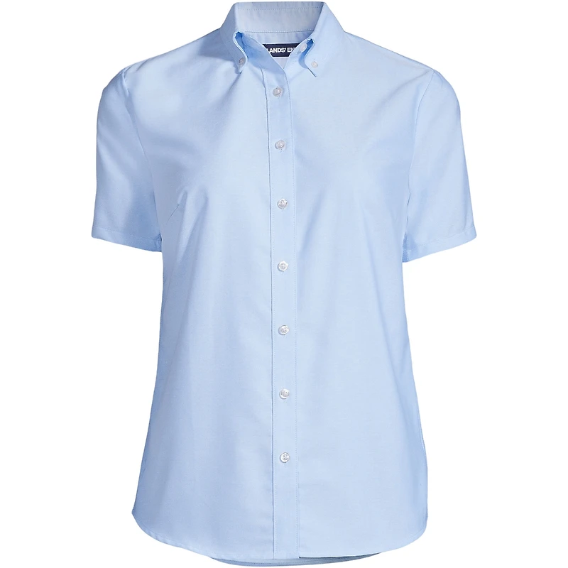 Lands' End Women's Short Sleeve Oxford Dress Shirt