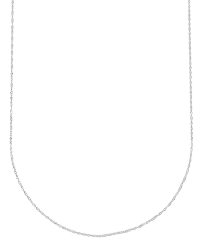 Singapore Chain 20" Strand Necklace (1-1/3mm) in 14k White Gold