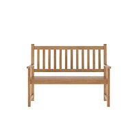 Andover Indoor/Outdoor Patio Bench/Dual-Person Loveseat With Slatted Acacia Wood Design For Use In Sunroom, Backyard, Porch, Or Garden