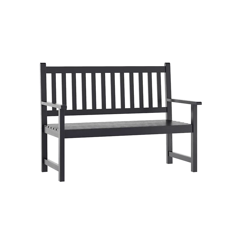 Andover Indoor/Outdoor Patio Bench/Dual-Person Loveseat With Slatted Acacia Wood Design For Use Sunroom, Backyard, Porch, Or Garden