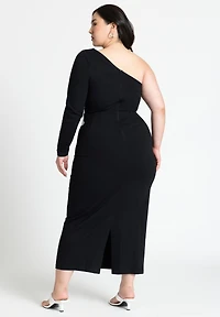 Eloquii Women's Plus One Shoulder Flower Detail Dress