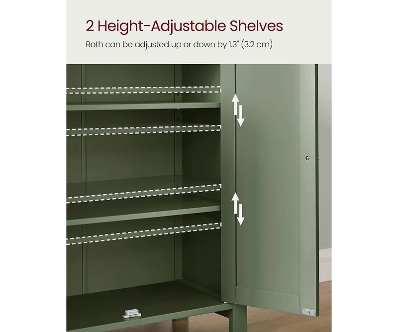 Floor Storage Cabinet for Bathroom with 2 Flexible Shelves and Closed Door