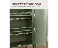Floor Storage Cabinet for Bathroom with 2 Flexible Shelves and Closed Door