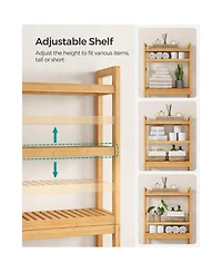 4-Tier Over-the-Toilet Storage Shelf Space-Saving Organizer for Bathroom Essentials