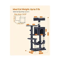 Slickblue Cat Tree, Tower, Condo With Scratching Posts, Hammock, Plush Perch, Activity Center