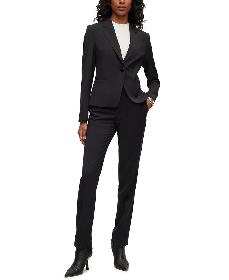 Boss by Hugo Women's Wool Regular-Fit High-Rise Pants