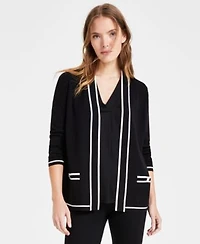 Anne Klein Womens Malibu Piped Cardigan P Xxs Xxl