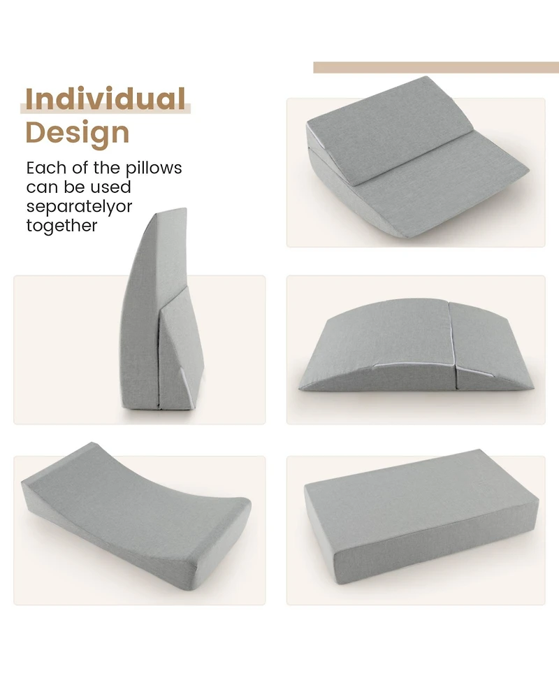 Sugift 4-in-1 Convertible Folding Sofa Bed with High-Density Foam