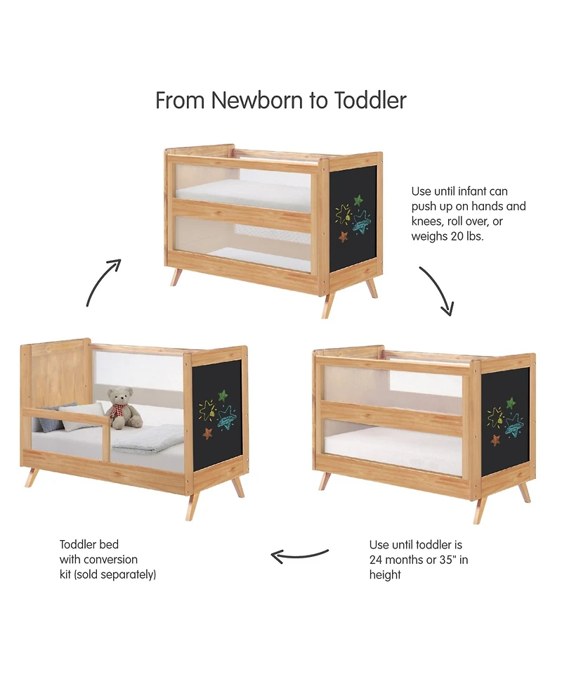 Halo Dream Inc. Breathable Mesh 3-in-1 Convertible Crib - Greenguard Gold Certified