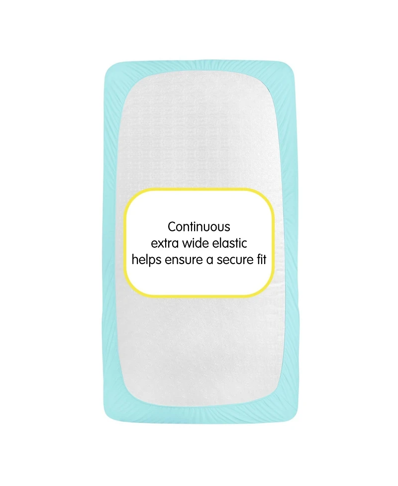 BreathableBaby All-in-One Fitted Sheet & Waterproof Cover for 52" x 28" Crib Mattress (2-Pack)