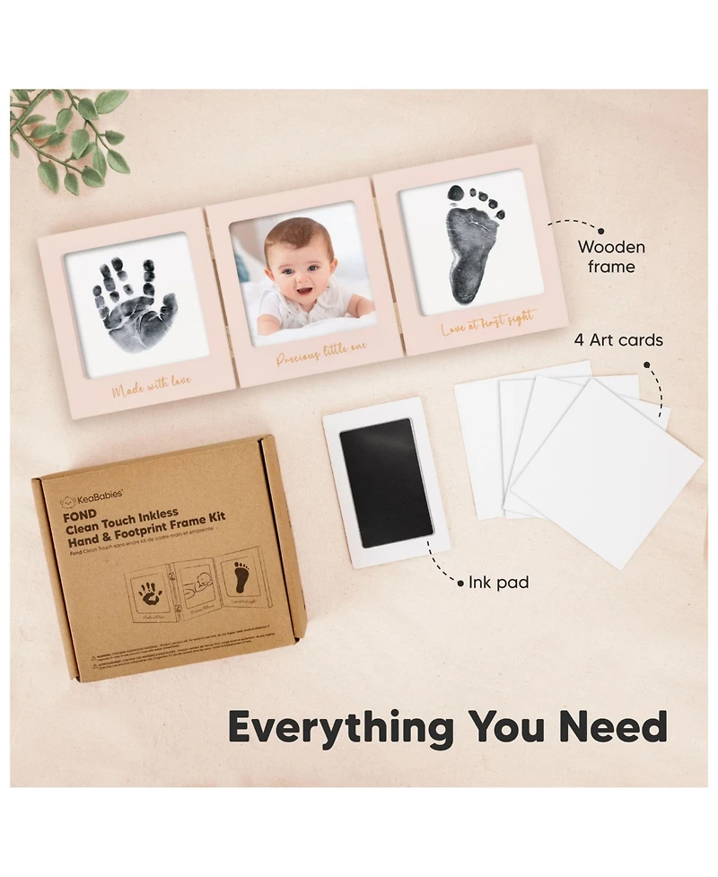Fond Inkless Baby Handprint and Footprint Kit for Newborn Boys & Girls, Dog Paw Print Kit, Gift