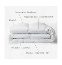 Light Weight 700 fill Power Luxury White Duck Down Comforter