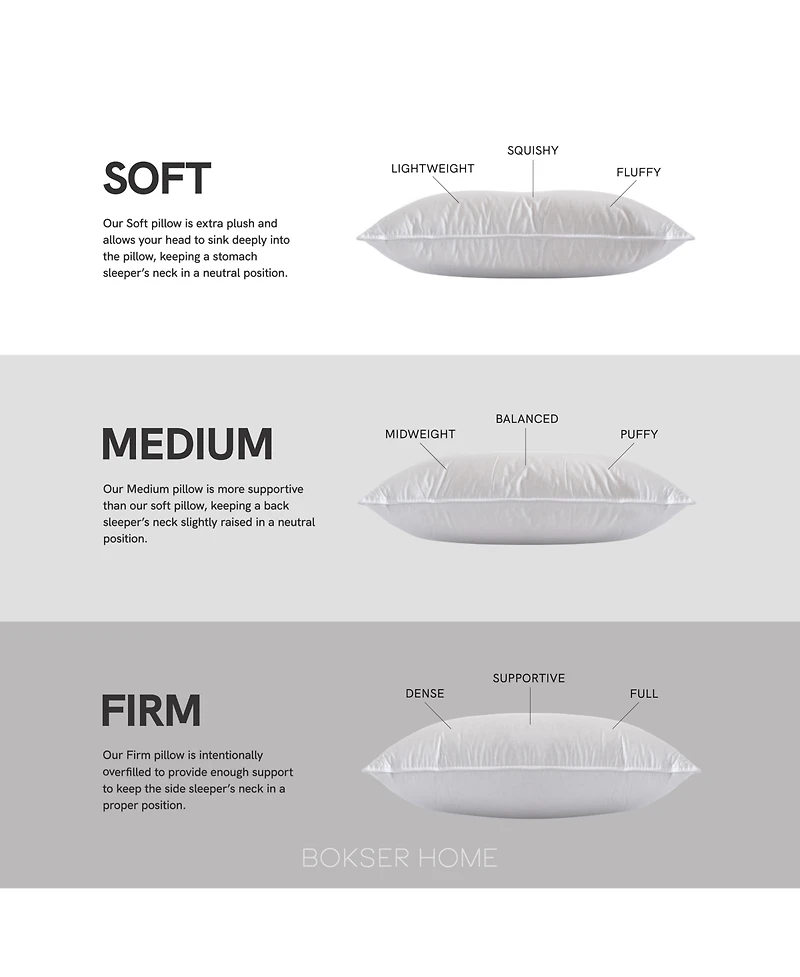Soft 700 Fill Power Luxury White Duck Down Bed Pillow