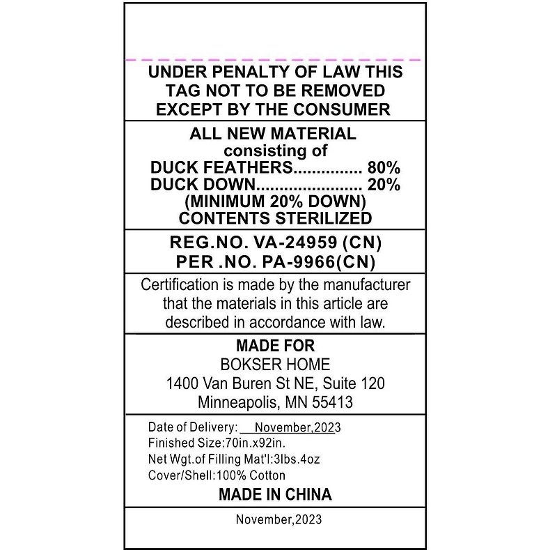 Extra Warm Feather & Down Duvet Comforter Insert