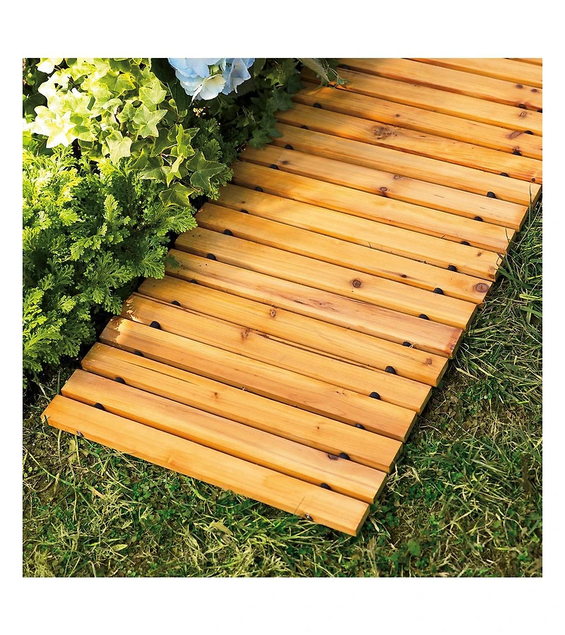 Evergreen 6' Portable Wooden Pathway for Gardens