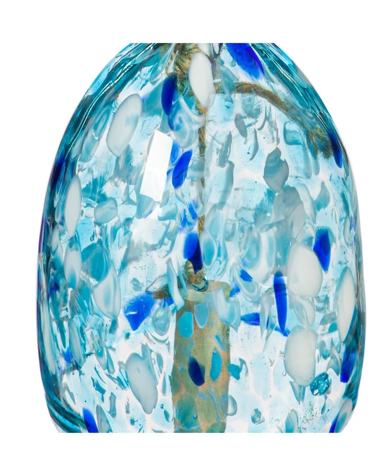 Evergreen Art Glass Speckle Light Blue Bell Chime