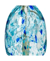 Evergreen Art Glass Speckle Light Blue Bell Chime