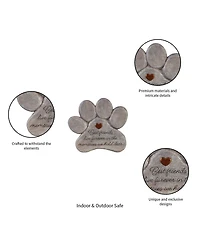 Evergreen 11" Paw Shaped Pet Memorial Garden Stone, Best Friends Live Forever