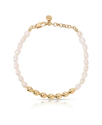 Ettika Freshwater Pearl Polished Pebble Beaded Bracelet