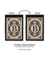 Evergreen Flag Cambridge Chic Letter B Monogram Applique Garden Flag - 12.5" Wide x 18" High