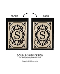 Evergreen Flag Cambridge Chic Letter S Monogram Applique Garden Flag - 12.5" Wide x 18" High
