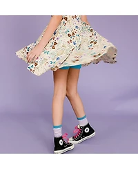 Mightly Toddler Girls Fair Trade Organic Cotton Print Sleeveless Twirl Dress