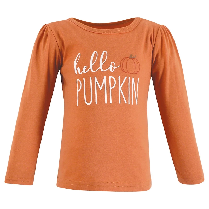 Hudson Baby Toddler Girls Long Sleeve T-Shirts, Fall Botanical