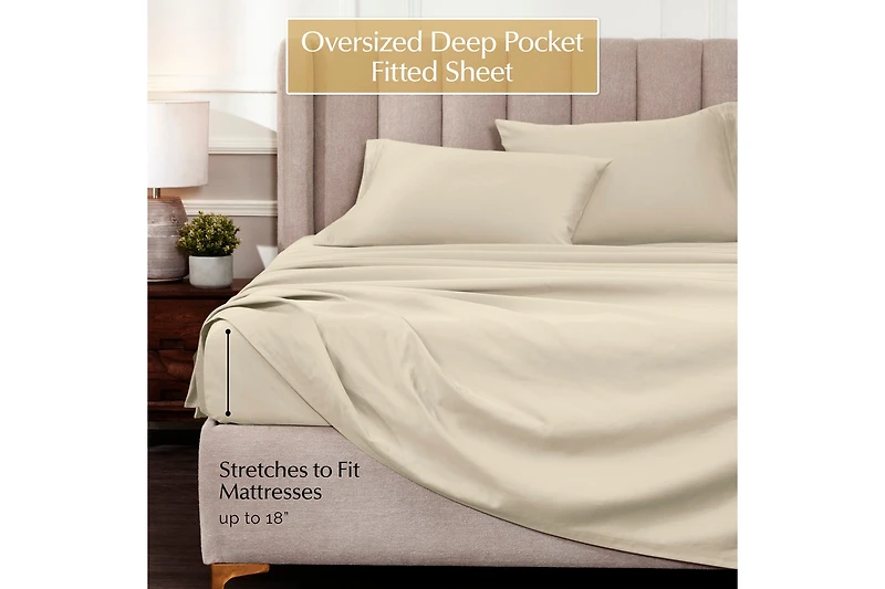 Superior 1000-tc Egyptian Cotton Solid Deep Pocket Sheet Set, California King