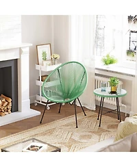 Slickblue 3-Piece Outdoor Seating Acapulco Chair, Modern Patio Furniture Set, Glass Top Table and 2 Chairs