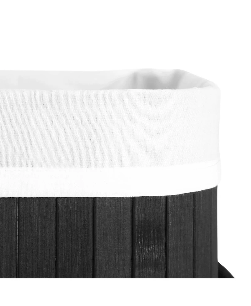 Slickblue Bamboo Laundry Basket with Cotton Handles