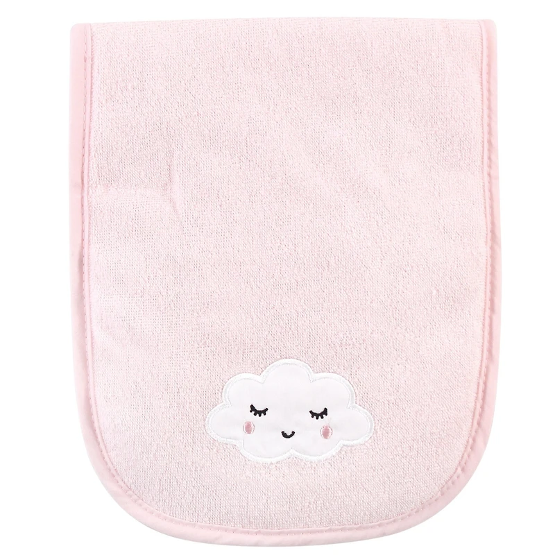 Hudson Baby Girls Cotton Terry Bib and Burp Cloth Set