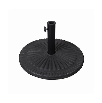 Keegan 19.25" Diameter Universal Sunburst Pattern Cement Patio Umbrella Base With Weatherproof Plastic Polymer Coating