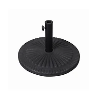 Keegan 19.25" Diameter Universal Sunburst Pattern Cement Patio Umbrella Base With Weatherproof Plastic Polymer Coating