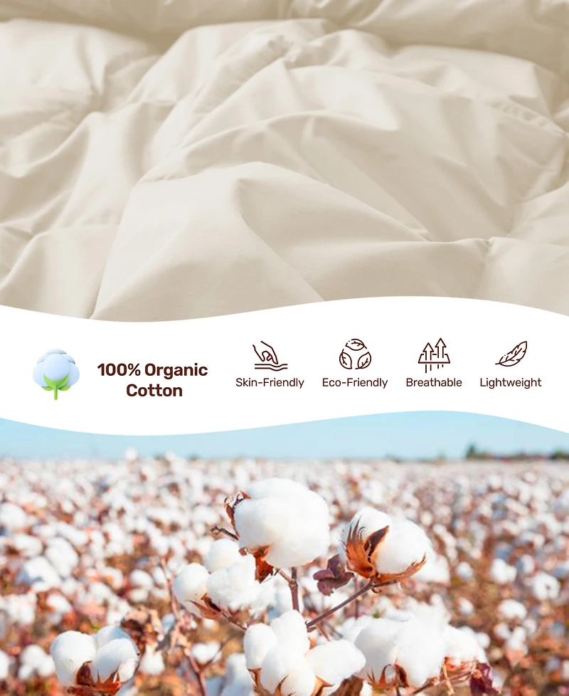 Unikome Cotton Goose Down Feather Fiber Comforter, California King
