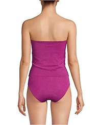 Lands' End Women's Shine Wrap Bandeau Tankini Swimsuit Top