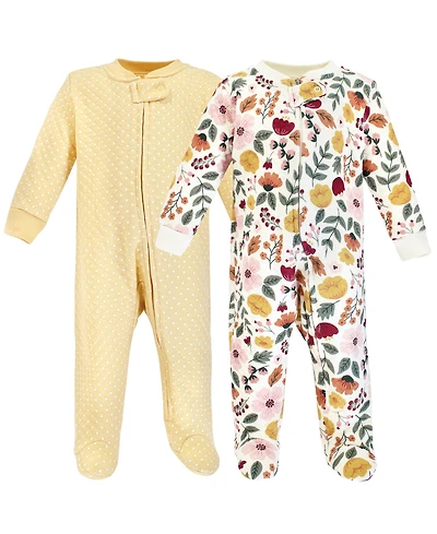 Hudson Baby Baby Girls Hudson Premium Quilted Zipper Sleep and Play One Piece